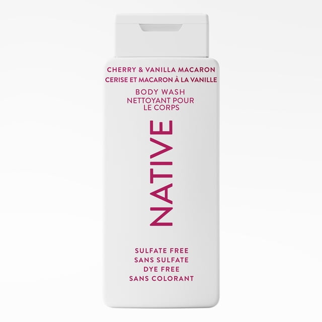 Native Natural Body Wash, Cherry Vanilla & Macaron, Sulfate Free, Paraben Free