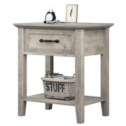 Square Nightstand, Bedside Table End Table for Bedroom Nursery Living Room, End Table with Storage Drawer, Easy Assembly, Grey