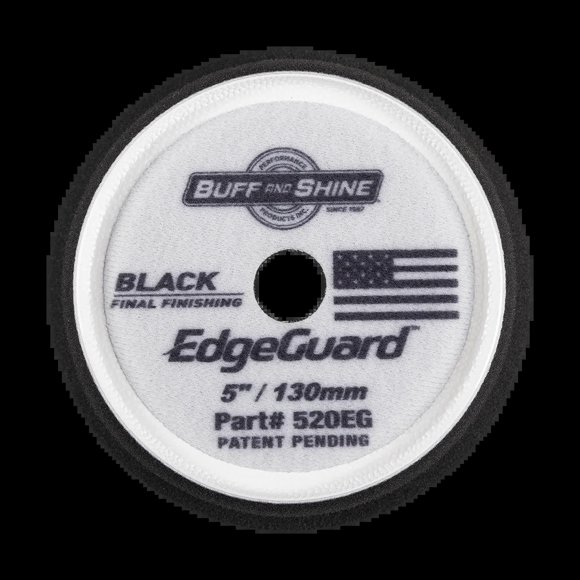 Buff and Shine 5” Black EdgeGuard Foam Pad – Complete Professional System for Cutting, Polishing, and Finishing