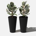 thumbnail image 3 of Veradek Demi Series 26" Tall Plastic-Stone Planter - Black 2 Pack, 3 of 12