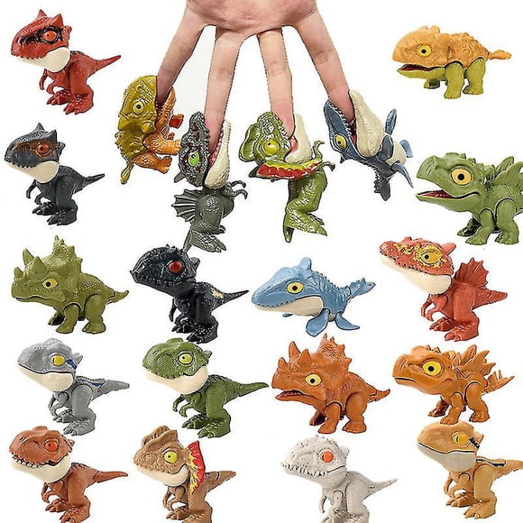 Mini Action Figures Finger-biting Toys Jurassic Dinosaur Park Backpack Pendant Snap Squad T-rex Dino Bite Hand Kids Boys Toys