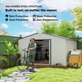 thumbnail image 4 of Outsunny 11' x 13' Garden Storage Shed w/ Steel Foundation Kit, White, 4 of 10