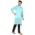 thumbnail image 2 of Atasi Indian Designer Kurta For Mens Party Wear Solid Color Ethnic Long Shirt, 2 of 7