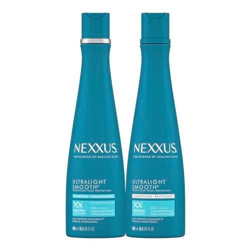 Nexxus Ultralight Shampoing et Revitalisant Léger pour Cheveux Secs et Frisottés - Traitement Lisse pour Bloquer les Frisottis, 13,5 oz (Lot de 2)