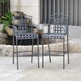 thumbnail image 2 of International Caravan Mandalay Ensemble de Pub de Patio en Fer 3 Pcs, Noir, 2 of 5