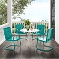 thumbnail image 3 of Crosley Furniture Bates 5 Piece Metal Outdoor Dining Set in Turquoise Gloss, 3 of 11