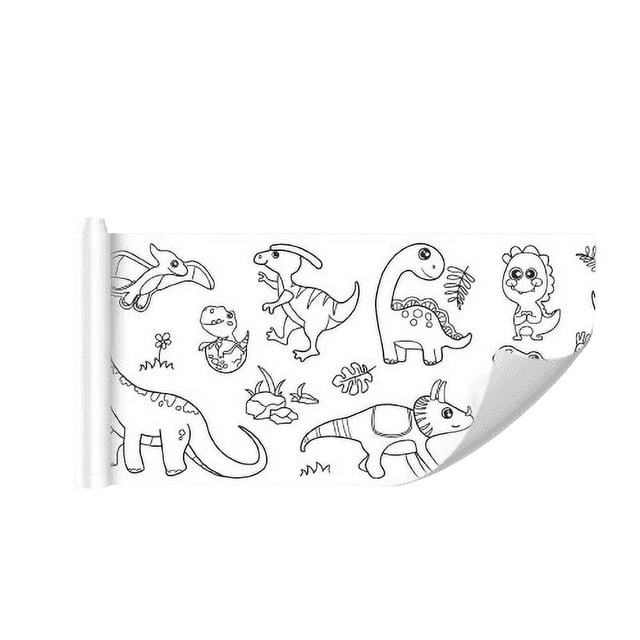 Yunuuuoa 2 Packs Drawing Roll Wall Sticker Reusable Doodle Mat Large Painting Canvas Washable Graffiti Paper Creative Art Toy for s Learning Educational Playroom Home Activity Gift