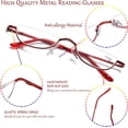 thumbnail image 3 of Viseng Lunettes de Lecture Demi-Monture pour Femmes Hommes Lecteurs de Lentilles Demi-Lune Minces Métal Monture Semi-Cerclée, 3 of 6