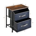 thumbnail image 2 of Gymax Table de Chevet Table d'Extrémité Commode avec 2 Tiroirs en Tissu Coulissants pour Chambre, 2 of 9