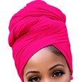 thumbnail image 2 of tredstone Turban Nœud Style Simple Hijab Tuque Polyvalente Foulard Extensible Respirant Bonnet Anti-Perte Couvre-Chef pour Femmes Accessoires Rouge Rose, 2 of 7
