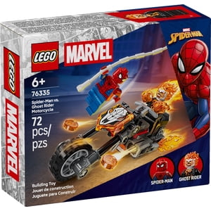 LEGO Marvel Spider-Man vs. Ghost Rider Motorcycle Building Jouet pour les garçons & Filles, Âges 6+ - Super Héros & Le jeu de Villain W/2 Minifigures Marvel - Idée cadeau pour les enfants & Ventilateurs - 76335