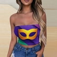 thumbnail image 1 of TIMIFIS Mardi Gras Femmes Bustier Tube Court Hauts Grande Taille Mode Carnaval Imprimé Sans Manches Fête des Fêtes Hauts, 1 of 4