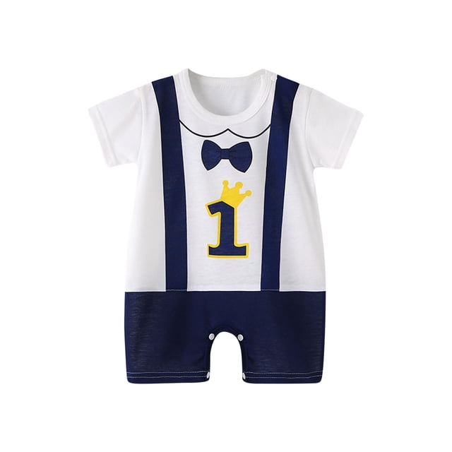 MeetoTime Combinaisons Bébé Garçons Filles Imprimé Col Rond Manches Courtes T-Shirt Nourrisson Tout-Petit Vêtements d'Été Bébé