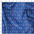 thumbnail image 4 of Soimoi Tissu Satin Modal Bleu Flocon de Neige & Baies Rouges Imprimé Tissu 1 Yard 42 Pouces de Large, 4 of 6