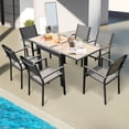 thumbnail image 2 of Gymax Table de Patio Extensible 31,5 Pieds'-63 Pieds' avec Orthèse en L Incluse pour Fixation Extérieur, 2 of 10