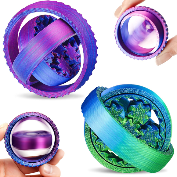 Lot de 2 Toupies Anti-Stress pour Enfants et Adultes - Jouets Sensoriels de Soulagement du Stress, Idéals pour le Bureau et les Fêtes, aux Couleurs Vives