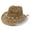 Khaki_004, variant on Aocisk Western Cowboy Straw Hat for Women Men Summer Sun Shapeable Brim Hollow Design Beige One Size