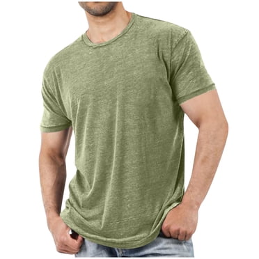 Lmnyox T-Shirt d'Été pour Homme, Basique, Décontracté, Couleur Unie, Col Ras du Cou, Manches Courtes, Tee, Chemises Mode Classiques
