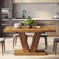 thumbnail image 4 of Tribesigns 47" Dining Table for 4, Wood Kitchen Dinner Table for Home, Dining Room, Walnut, 4 of 5