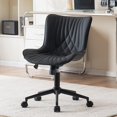 thumbnail image 5 of Home Office Desk Chair with Comfy Back Ergonomic Modern Faux Leather Swivel Rolling Task Computer Chair with Wheels Armless Adjustable Vanity Chair for Study Sewing Drafting, 5 of 5