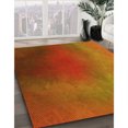 thumbnail image 3 of Ahgly Company Tapis d'Intérieur Ronds Lavables à la Machine, Style Transitionnel, Orange Néon, 3 Pieds Rond, 3 of 7