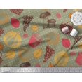 thumbnail image 2 of Soimoi Moss Georgette Fabric Mushroom,Grapes & Fresh Print Sewing Fabric Yard 42 Inch Wide, 2 of 3