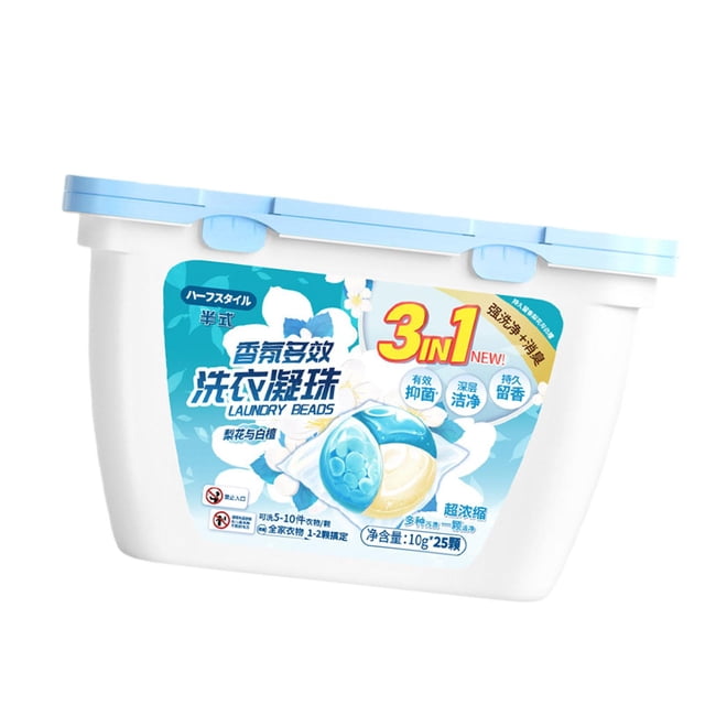 veasfak Liquid Laundry Detergent Capsule 3 in 1 Concentrated Washing Liquid Capsules Pear Blossom 25P Box