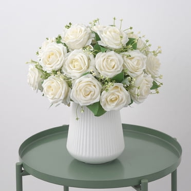 Fleur Simulée Européenne Xiangfei Bouquet de Roses 9 Têtes Décoration pour la Maison et le Salon Arrangement Floral Décoration de Fausses Fleurs Art de Fleurs Simulées Haut de Gamme