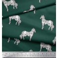 thumbnail image 3 of Soimoi Polyester Crepe Fabric Horse Block Printed Fabric 1 Yard 42 Inch Wide, 3 of 3