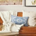 thumbnail image 5 of Light Blue Boho Throw Pillow Covers Set of 2 Monaco Rug Carpet Double Sided Pattern Cotton Soft Pillow Case Cushion Cover Pillowcase for Garden Couch Sofa Bed Decorative 12x20 inch, 5 of 5