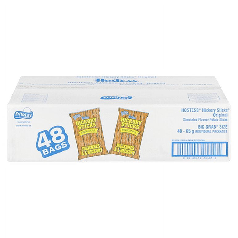 Hostess Hickory Sticks, Smoky Barbecue Potato Shoestrings, 48-Count Professional Vending Case (65 g Individual Bags)