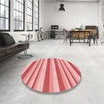 thumbnail image 4 of Ahgly Company Tapis Rond Lavable en Machine Intérieur Transitionnel Rose Pastel, 3 Pieds Rond, 4 of 7