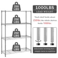 thumbnail image 3 of Étagères de Rangement Unité d'Étagères Grillagées à 4 Niveaux Étagère Métallique Robuste avec Roulettes Étagère à Niveaux Ajustable Étagère Utilitaire pour Cuisine, Garage, Garde-Manger, Bureau, Chambre, 1000 Lb, Chrome, 3 of 9
