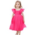 thumbnail image 4 of FhsagQ Robes Filles Robe à Volants Manches Courtes Encolure Carrée Dos Nu Tutu Robes Enfants Mariage Élégante Robe Princesse pour Filles 3-4 Ans, 4 of 4