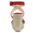 thumbnail image 2 of BLISSFUL STEP Chaussures pour Femmes Sandales Espadrilles à Talon Compensé Slingback à Brides Croisées Rouge 10, 2 of 8