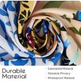 thumbnail image 3 of Rideau de Douche Boho à Motif Floral pour Salle de Bain, Rideau de Douche Patchwork Bohème Rétro Bleu avec Crochets, Rideaux de Douche en Tissu Polyester Lavables à la Machine, Imperméables, Déco de Bain 72 Pouces x 72 Pouces, 3 of 5