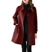 2025 Women's Coat Casual Design 100 Wool Coat Sense Stand Collar Solid Wool Coat Long Color Coat Seamless Winter Jackets Women Wool Coat Women Long Tan