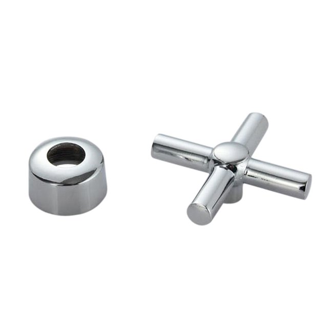 veasfak Replacement Cross Double Cartridge Basin Faucet Tap Handle Hand Wheel Knobs Cross Double Valve Handle