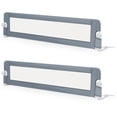 thumbnail image 1 of Gymax 2 Pcs Barrière de Lit Pliable pour Tout-Petit 71 Pieds' avec Sangle de Sécurité Ajustable Garde-Corps Gris, 1 of 10