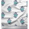 thumbnail image 1 of Soimoi Polyester Crepe Fabric Leaves & Floral Block Print Fabric by Yard 52 Inch Wide, 1 of 3