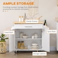 thumbnail image 4 of HOMCOM Îlot de Cuisine avec Rangement, Chariot Roulant, Blanc, 4 of 10