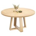 thumbnail image 1 of 47 Inch Modern Farmhouse Round Dining Table for 4-6, Sturdy Cross Base Space-Saving Table for Kitchen & Dining Room, 1 of 9