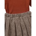 thumbnail image 4 of Faithtur Ensemble Décontracté Deux Pièces pour Filles, Tricot à Col Roulé Uni et Jupe Plissée, Kaki/blanc/rouge/marron, 4 of 9