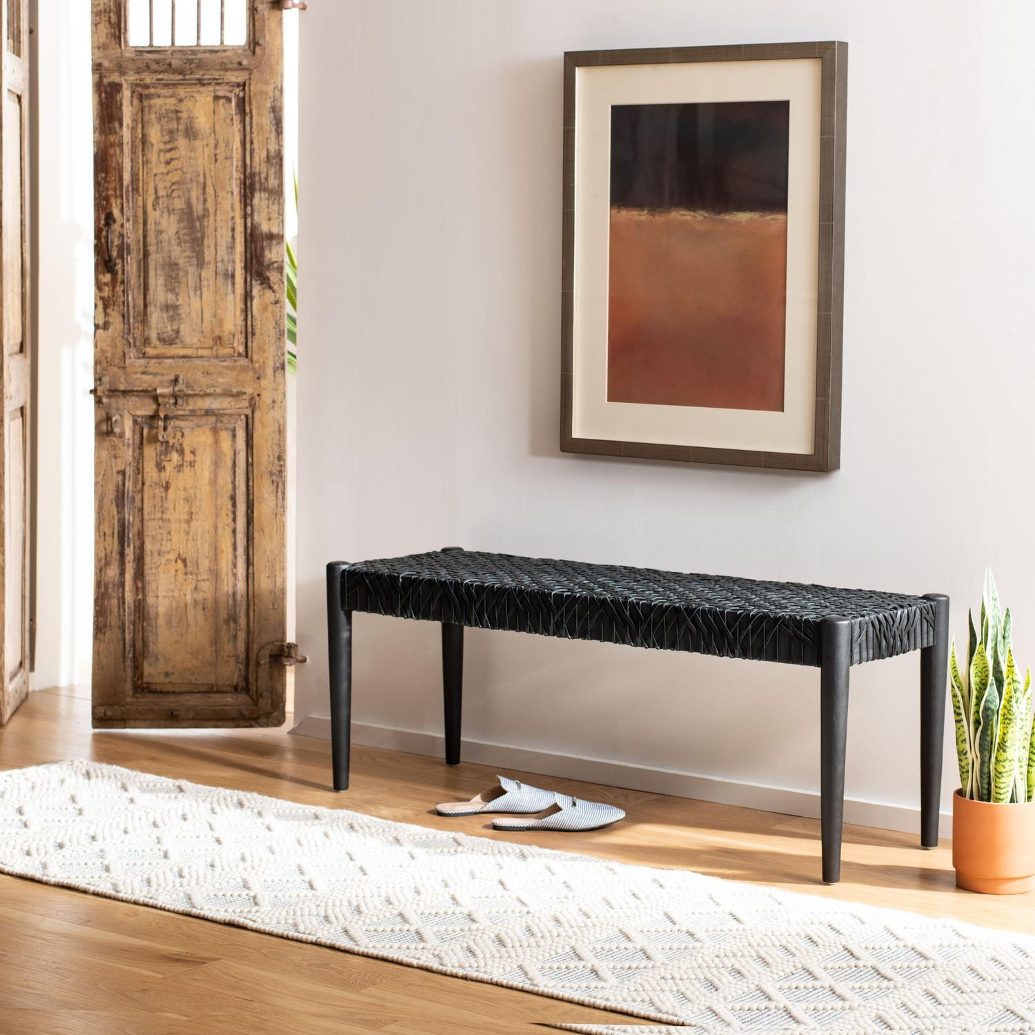 Safavieh Bandelier Cowhide Leather Bench