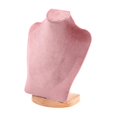 thumbnail image 3 of Milaget Necklace Display Chain Bust Stand Holder Decor for Showcase Store Countertop 23 cm Pink Velvet, 3 of 9