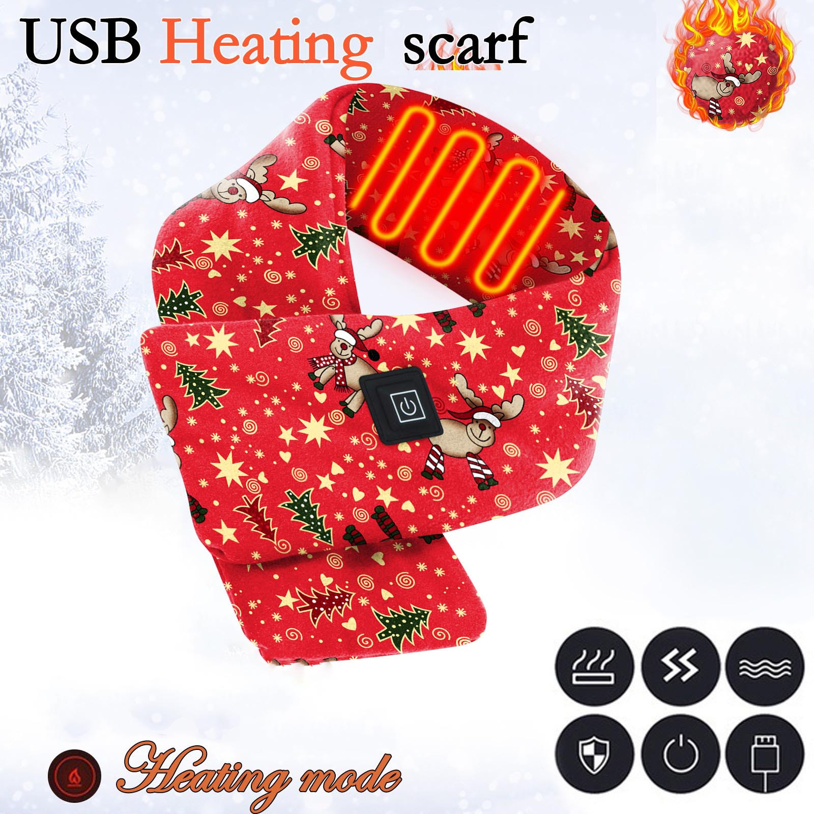 TIMIFIS Heating Pad Neck Heating Pad Smart Mobile Power USB Charging Neck and Shoulder Winter Cold Protection and Warm Heating Children Scarf