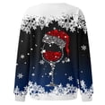 thumbnail image 4 of TIMIFIS Cadeaux de Noël Chandails à Col Rond pour Femmes Hauts Décontractés d'Hiver Verre de Vin Rouge Bonnet du Père Noël Imprimé Chandail à Manches Longues Bonne Année, 4 of 5
