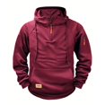 thumbnail image 1 of asjyhkr Sweat à Capuche pour Hommes Manches Longues Fermeture Éclair Col Rond Cordon de Serrage Chandails en Molleton de Gym Randonnée avec Multi-Poches, 1 of 3