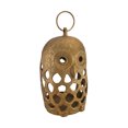 thumbnail image 1 of Lanterne de Bougie Décorative en Aluminium en Filigrane Doré Hibou, 1 of 3