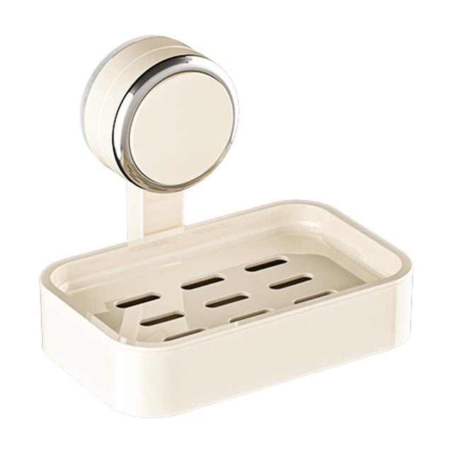 Plastic Storage Box,Suction Cup Wall Mounted Soap Box - No Punch Bathroom Soap Storage Rack for Household